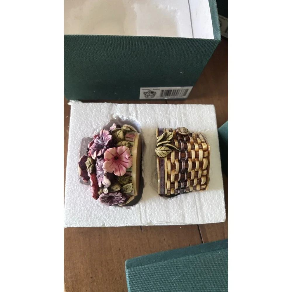 Harmony Kingdom Longaberger Morning Glory Basket Trinket Box 2000 Limited Ed